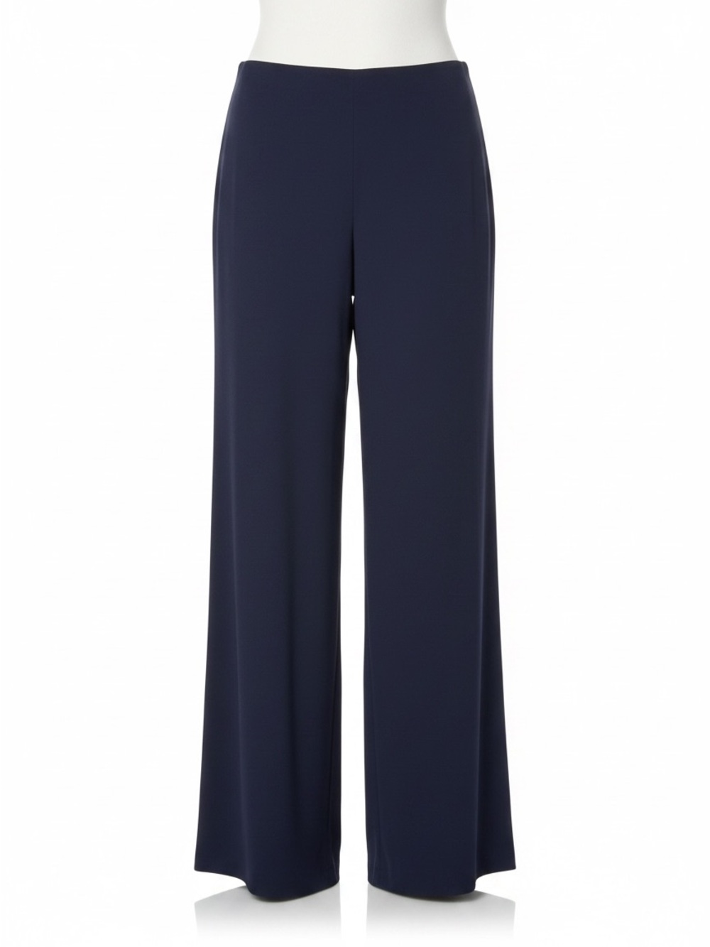 Talbots Navy Blue Wide Leg Crepe Dress Pants Lined High Rise Trouser Size 10